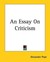 An Essay on Criticism