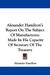 Report on the Subject of Ma...