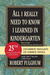 All I Really Need to Know I Learned in Kindergarten: Fifteenth Anniversary Edition Reconsidered, Revised, & Expanded With Twenty-Five New Essays (Hardcover)
