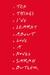 Ten Things I've Learnt About Love