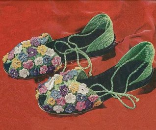 FLORAL SLIPPER SANDALS - A Vintage 1950 Crochet Shoe Pattern with Flowers and Rhinestones Spool Cotton Company Clarks O.N.T. J.and P. Coats FLORAL SLIPPER SANDALS - A Vintage 1950 Crochet Shoe Pattern with Flowers and Rhinestones Spool Cotton Company Clarks O.N.T. J.and P. Coats