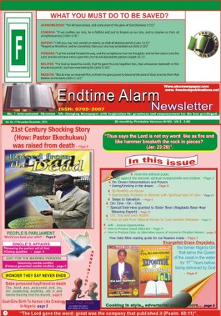 Endtime Alarm Newsletter (//vol.1) Friday Okoh Endtime Alarm Newsletter (//vol.1) Friday Okoh