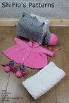Knitting Pattern - KP68 - baby girls matinee jacket, bonnet, mitts, trousers, booties and blanket - 0-3mths