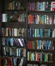 not the best picture but my regular Stephen King section starts on the bottom left shelf near the chair and then jumps to the next column at the top.  the top 2 shelves on the right.