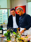 Eric discusses a wine pairing on his TV show Avec Eric.