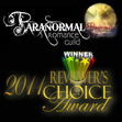 Tracking Shadows takes 2nd place in the Dual Picks category, 2011 Reviewer's Choice Awards at the Paranormal Romance Guild