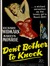 Movie poster for "Don't bother to knock"