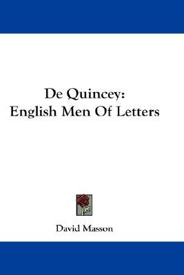 de quincey: english men of letters