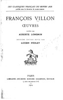 Oeuvres François Villon Oeuvres François Villon