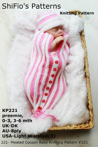 221- Pleated Cocoon Baby Knitting Pattern #221 ShiFios Patterns 221- Pleated Cocoon Baby Knitting Pattern #221 ShiFios Patterns